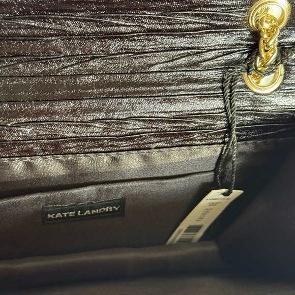 Kate Landry Black Evening Bag with Gold Chain NWT - Picture 4 of 13